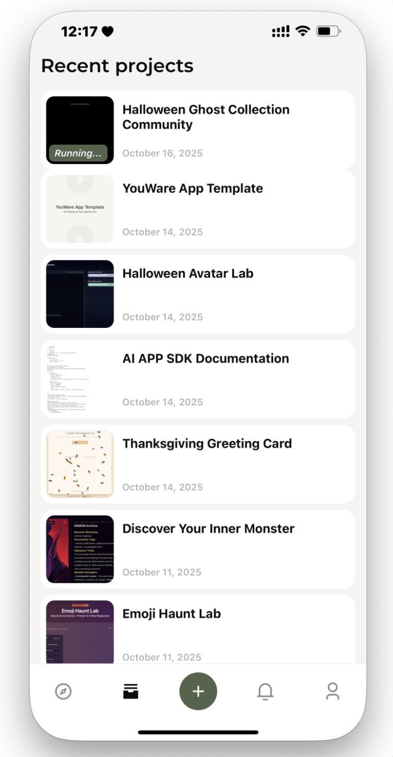 Mobile project dashboard
