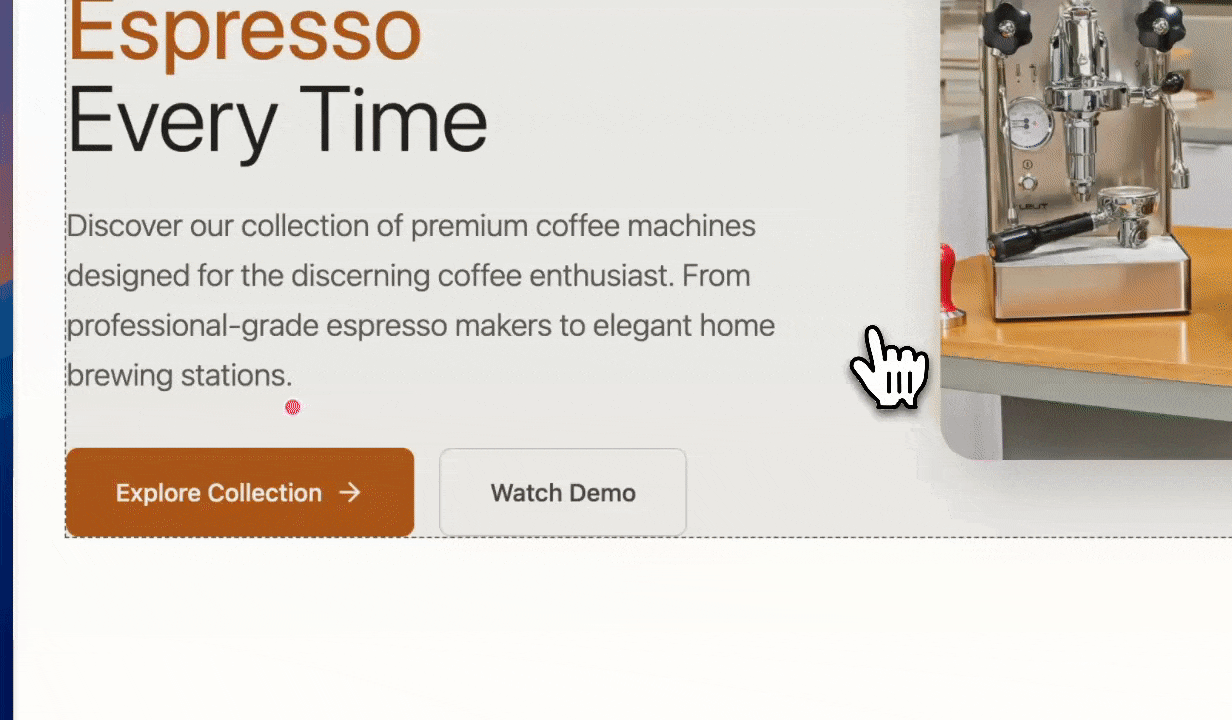 Advanced text editing features including alignment, padding, margin, and hyperlink insertion