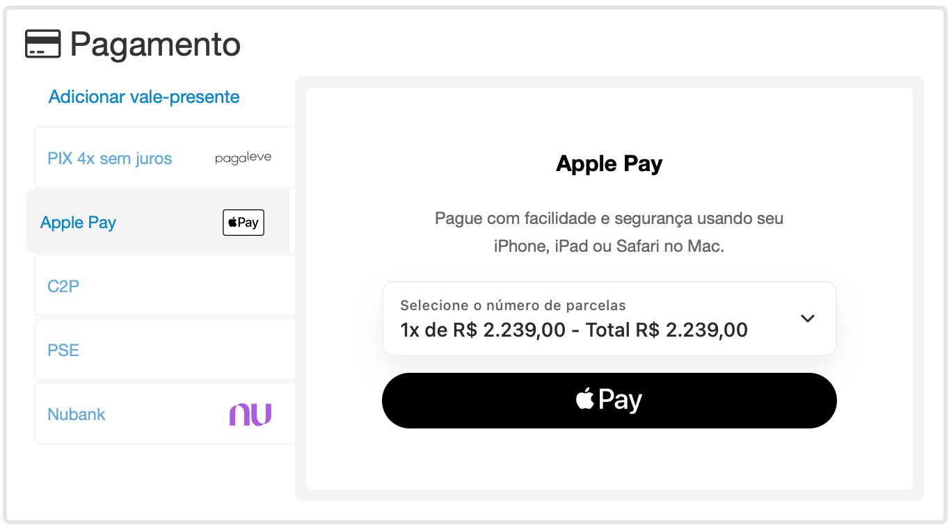 Installments selector