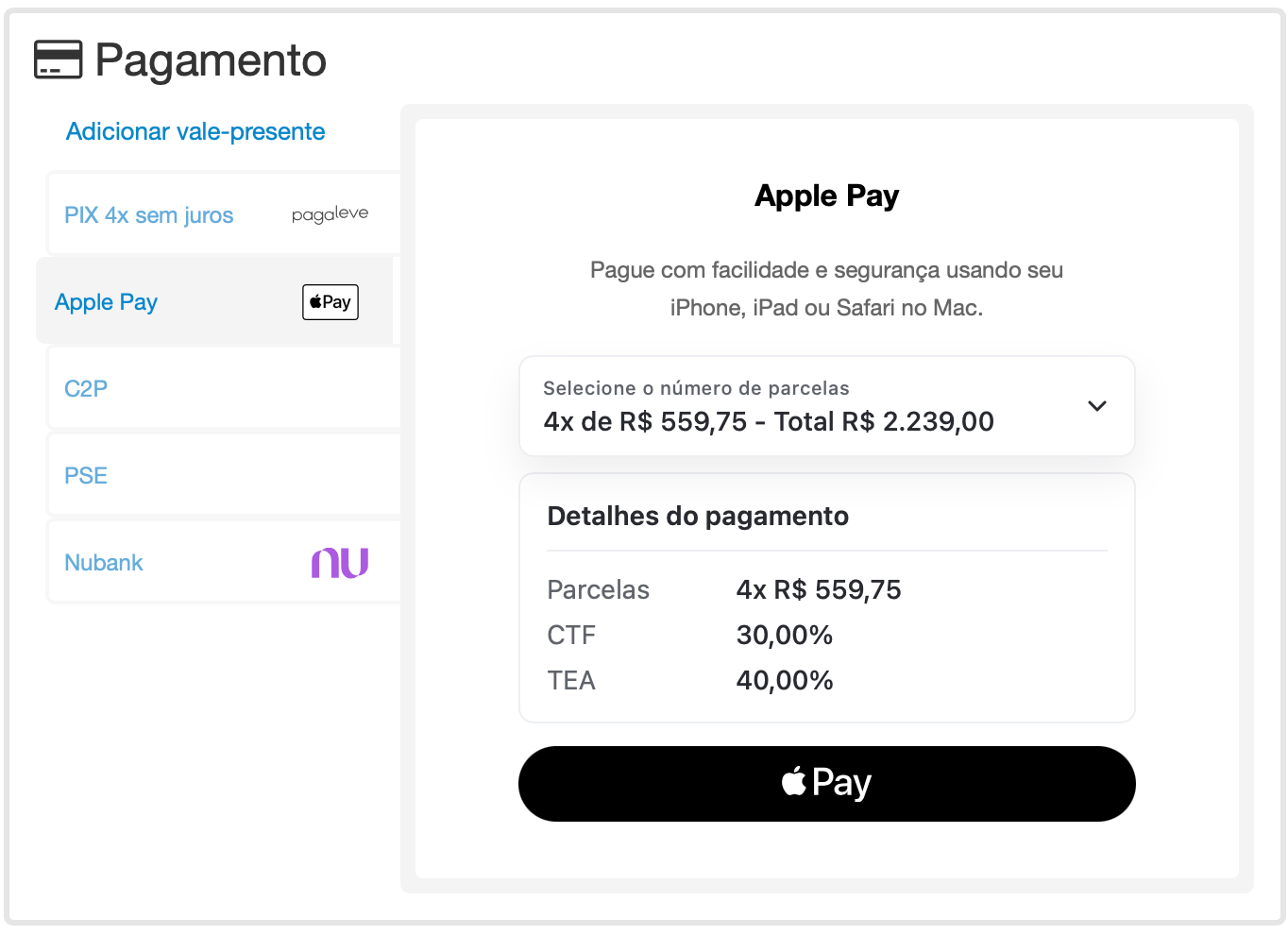 Financing details