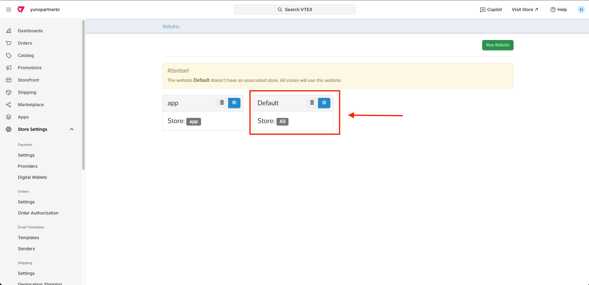 Select website