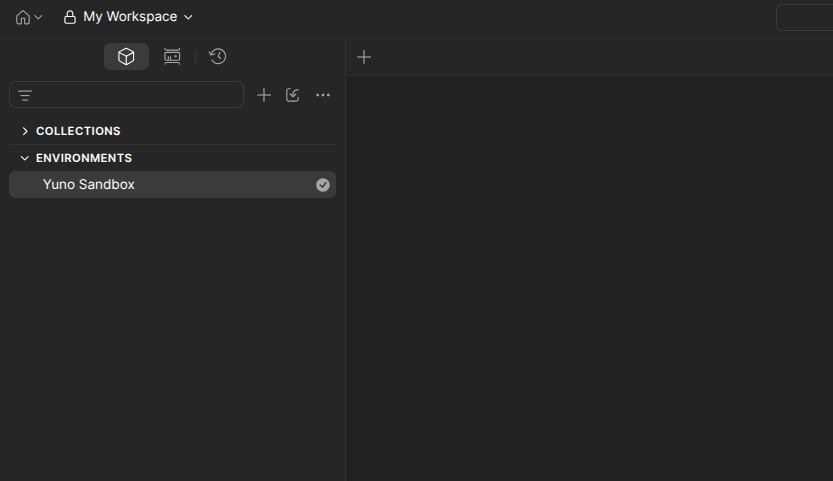 Environments panel in Postman, dark mode