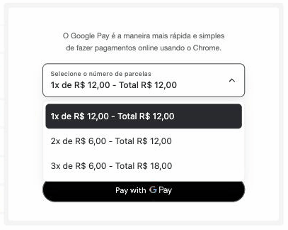 Google Pay installment options panel