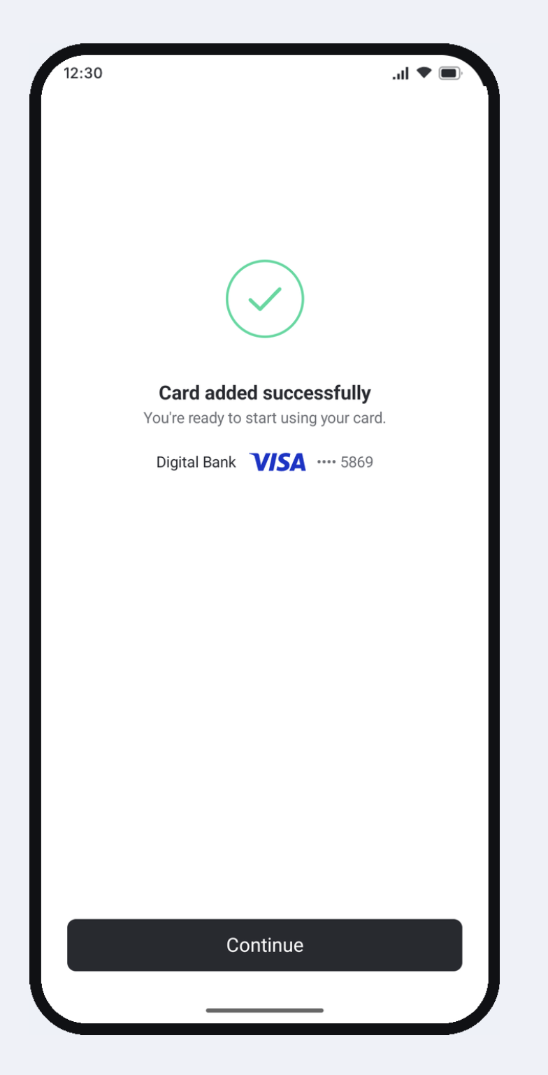 Card Added Confirmation