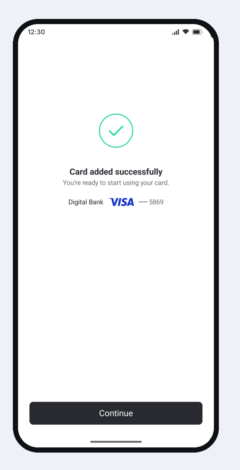 Card Added Confirmation
