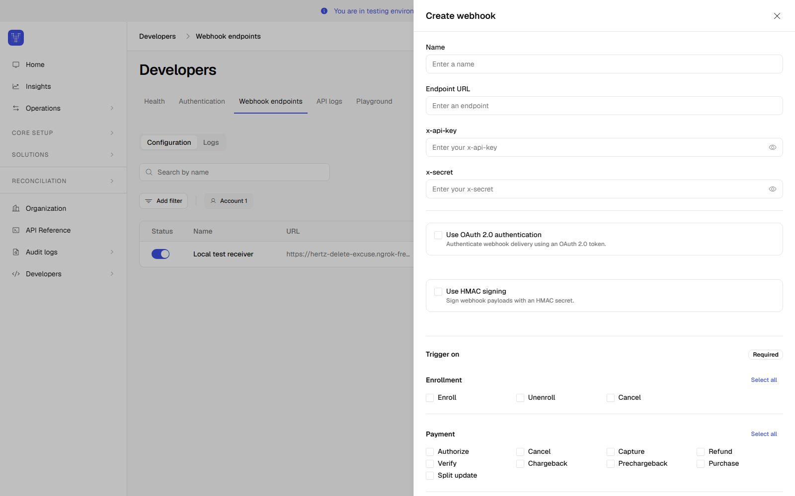 Configure Webhooks - Yuno API Documentation