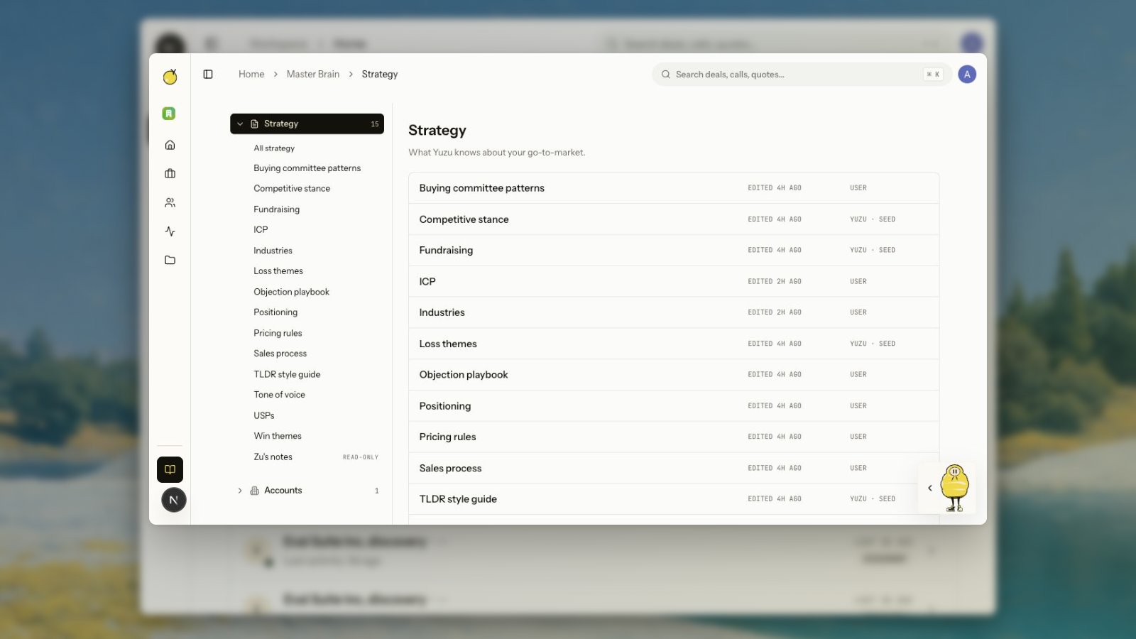 Master Vault with drafted strategy docs including Sales process, ICP, Pricing rules, and Buying committee patterns