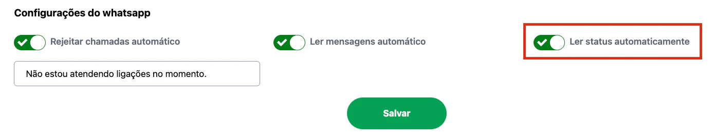 Leitura automática de status no painel