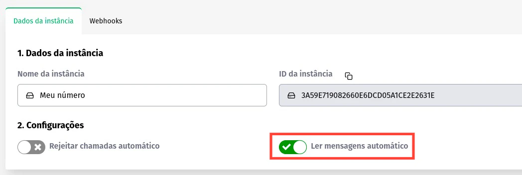 Leitura automática no painel