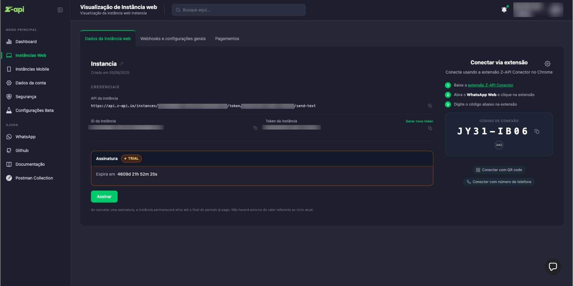 Farat Api Z Conexão via Extensão Z-API Conector - Z-API Docs