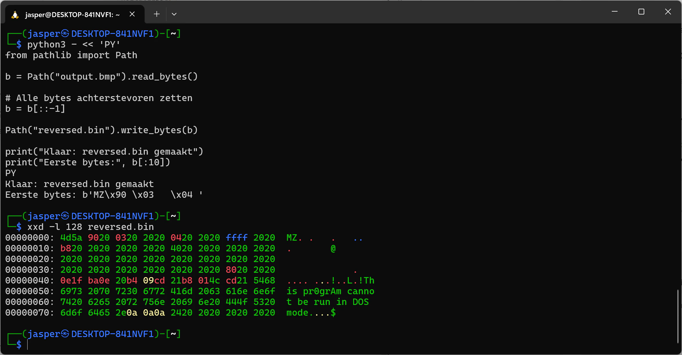 Byte Map Reversed
