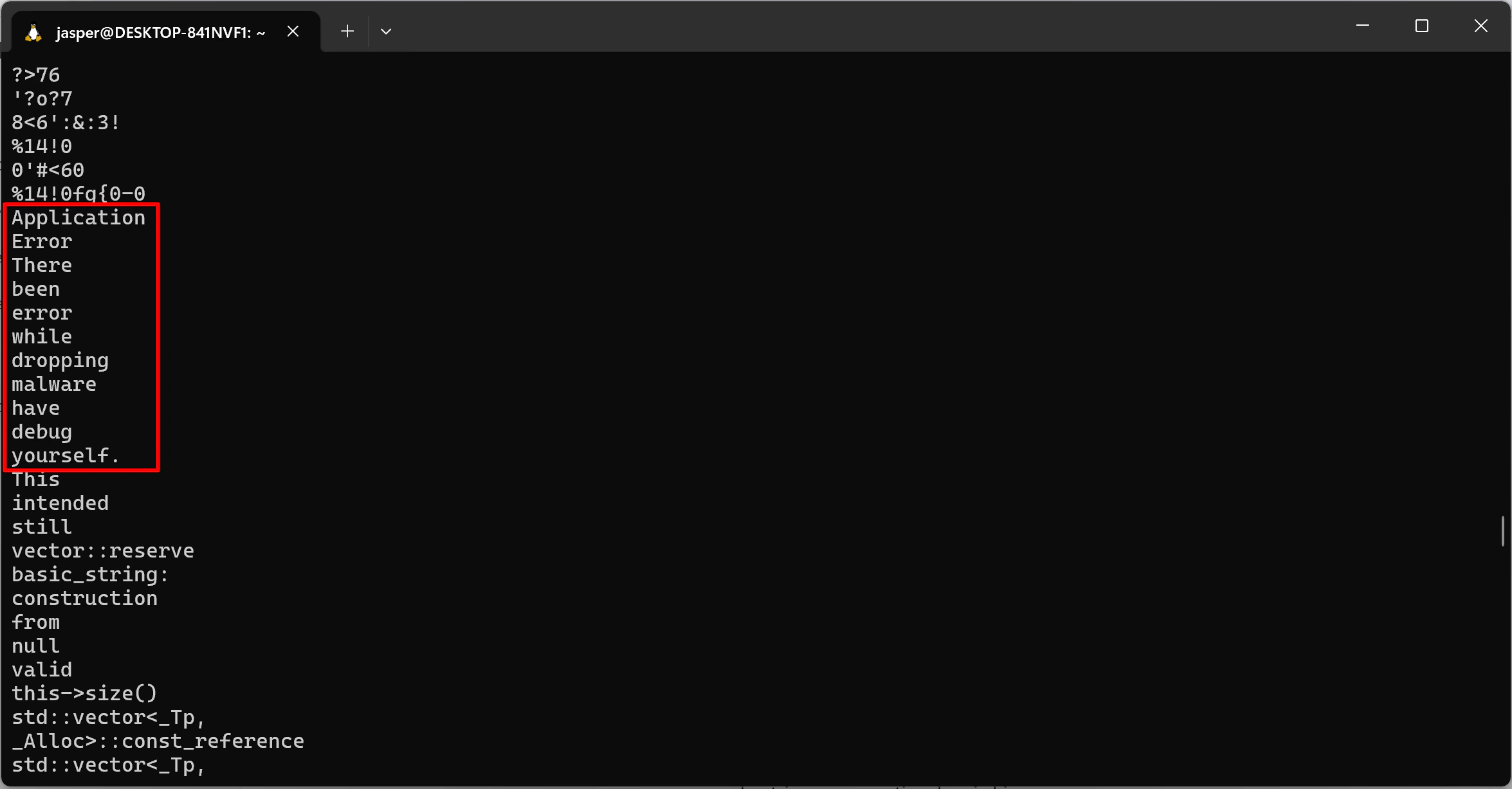 Strings Output Cleaned
