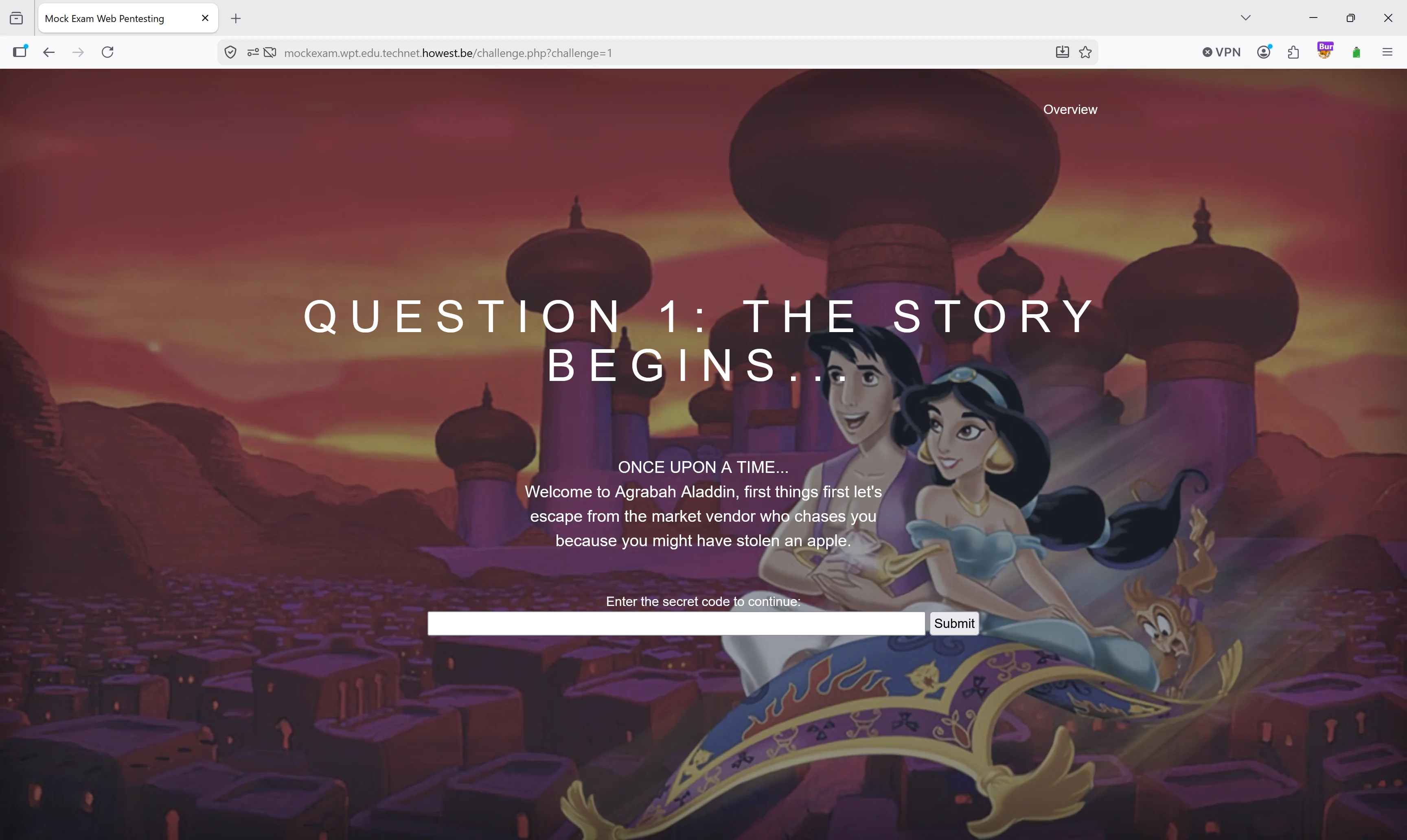 Challenge 1 start page