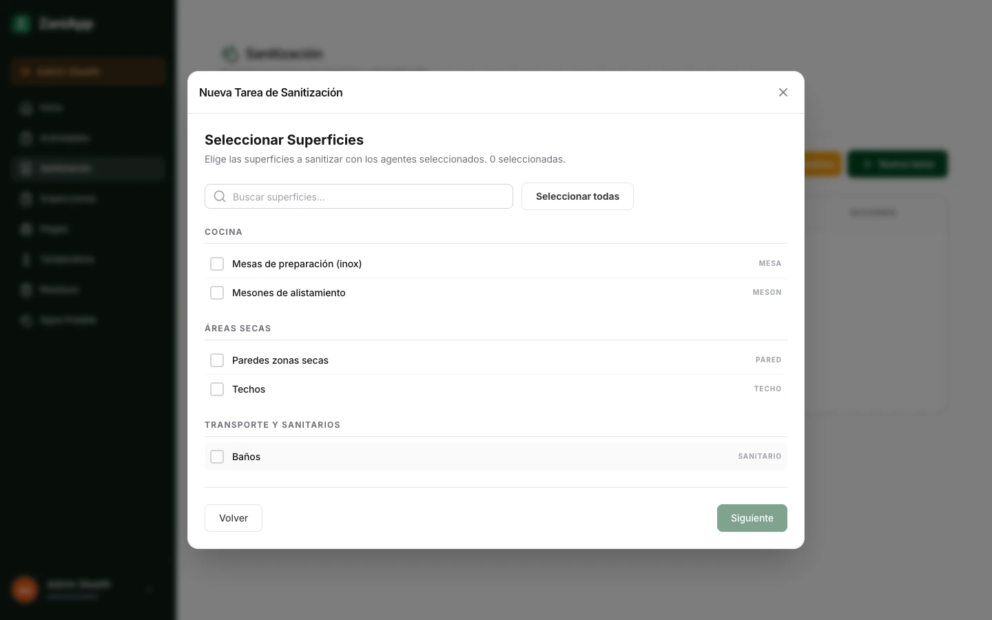 Paso 3: Selección de superficies
