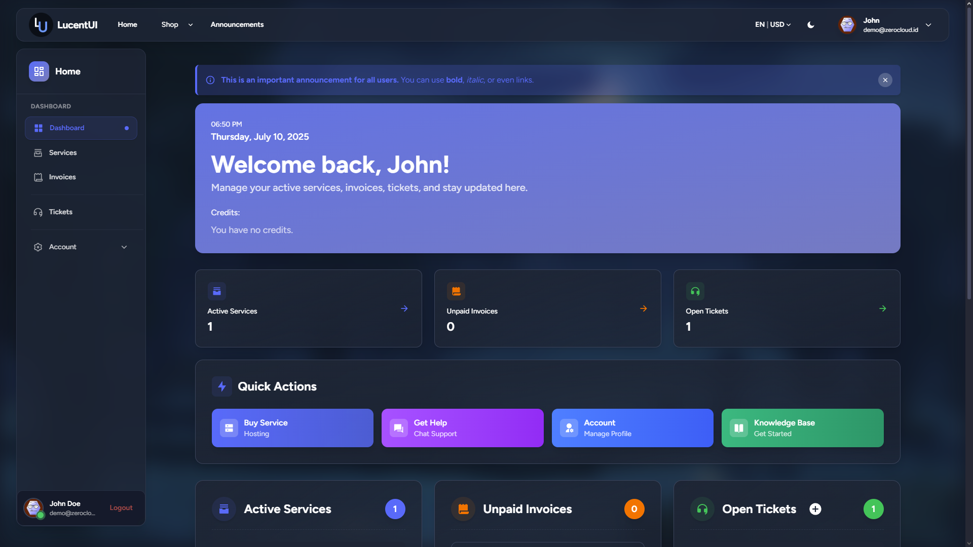LucentUI v1.2.0 Screenshot