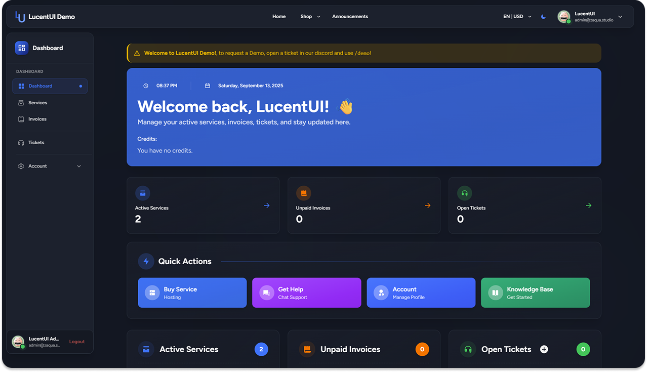 LucentUI v1.2.2 Screenshot