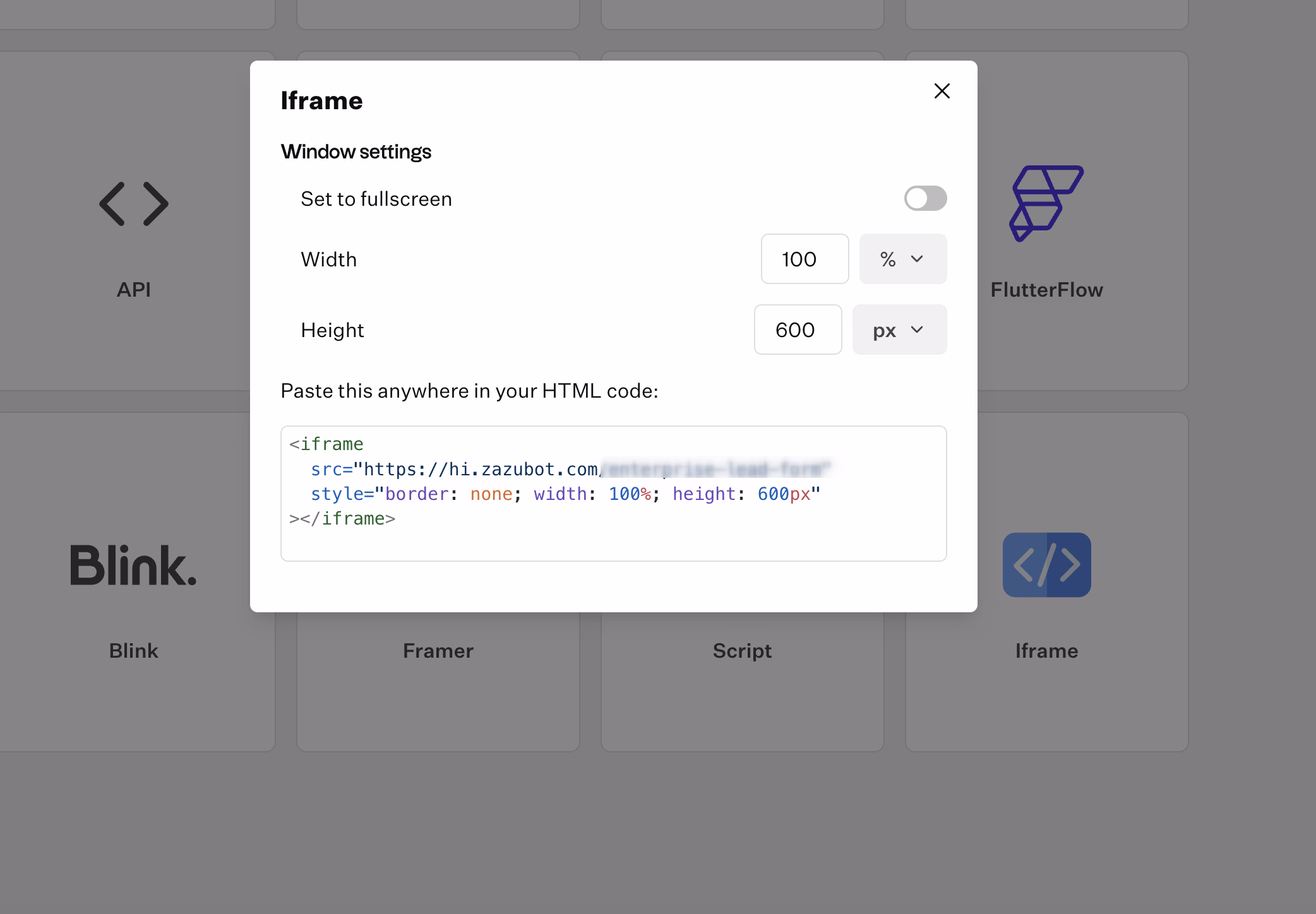 Iframe preview