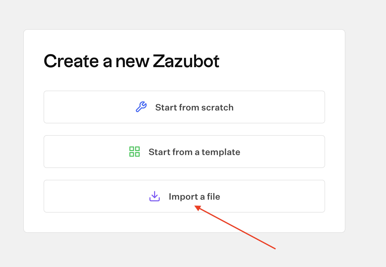 Import flow button
