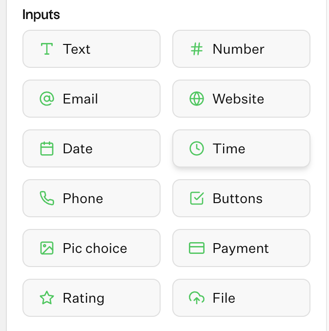 Input blocks