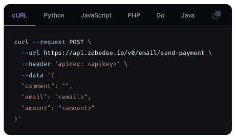 Sending a payment request
