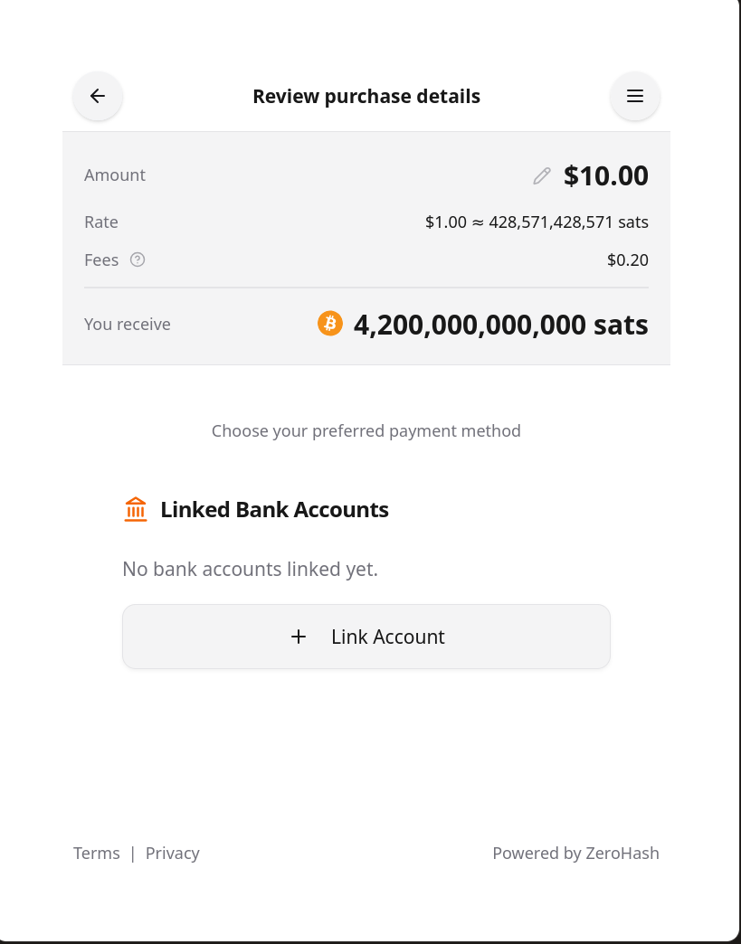 Payment Method - No Bank Linked