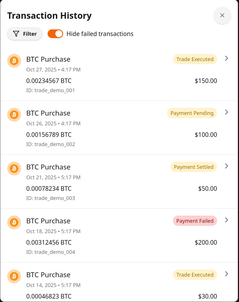 Transaction History