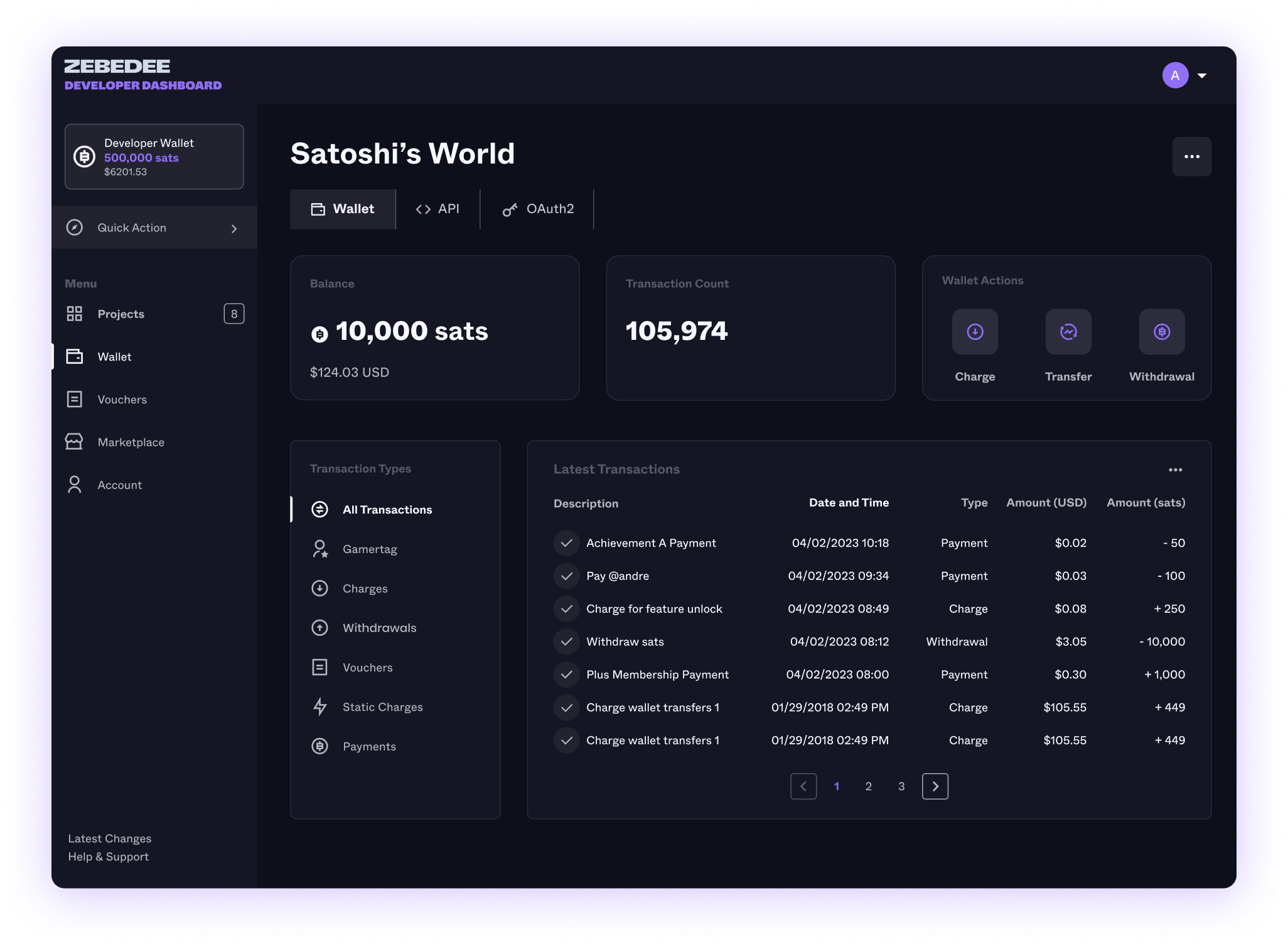 ZBD Developer Dashboard