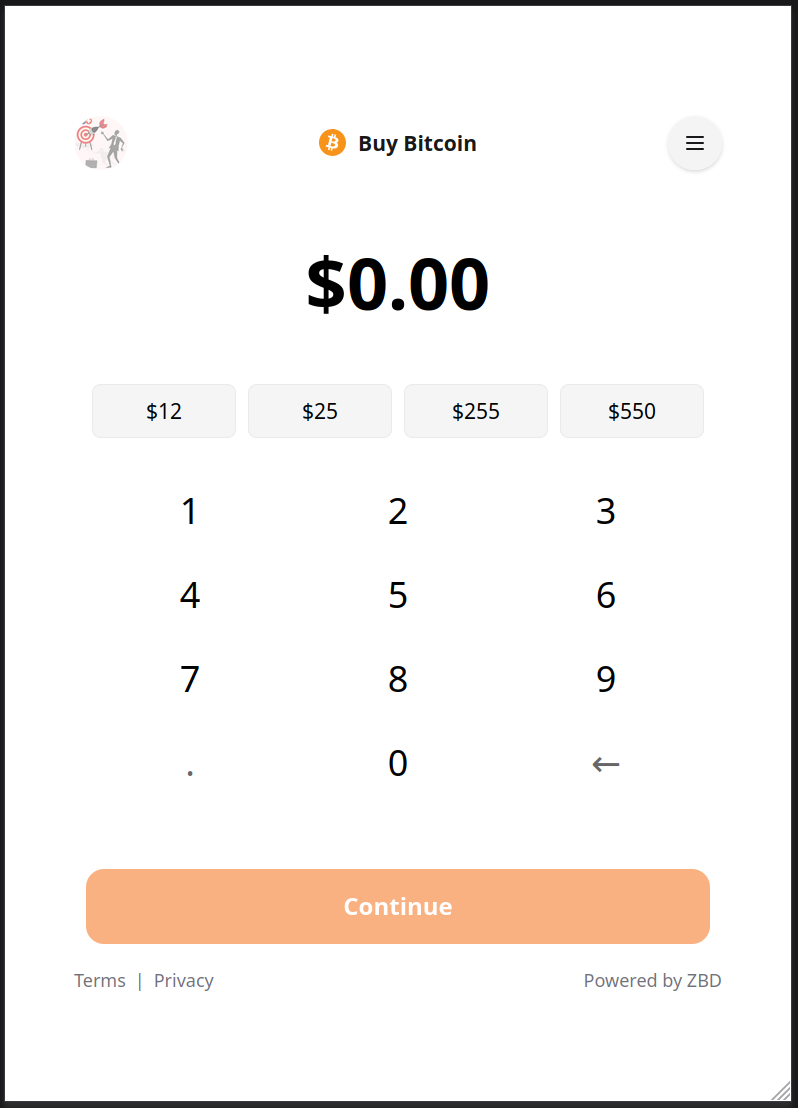 ZBD Ramp Initial Screen