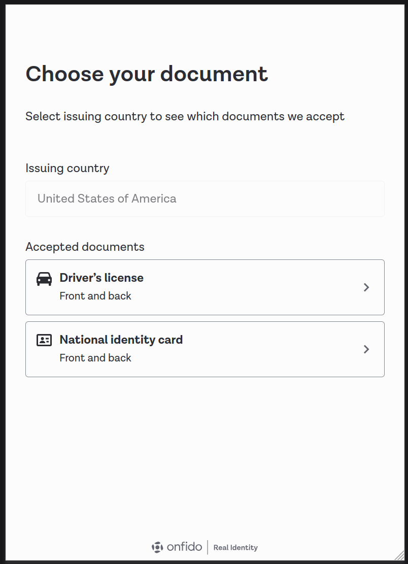 Document Type Selection
