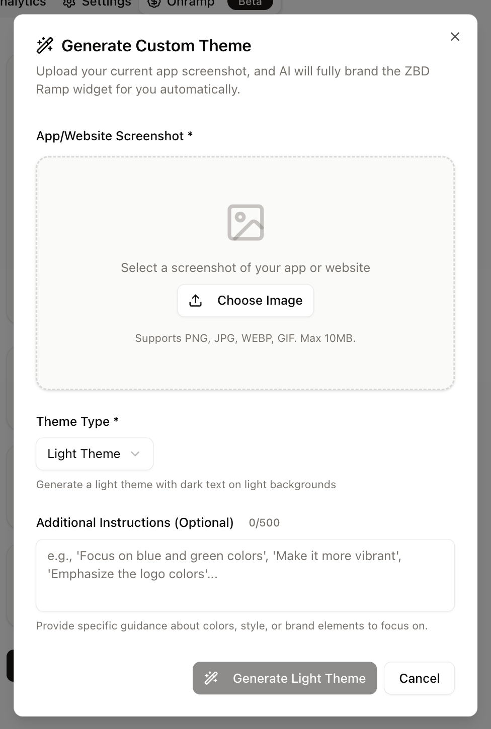 ZBD Ramp AI Theme Generator