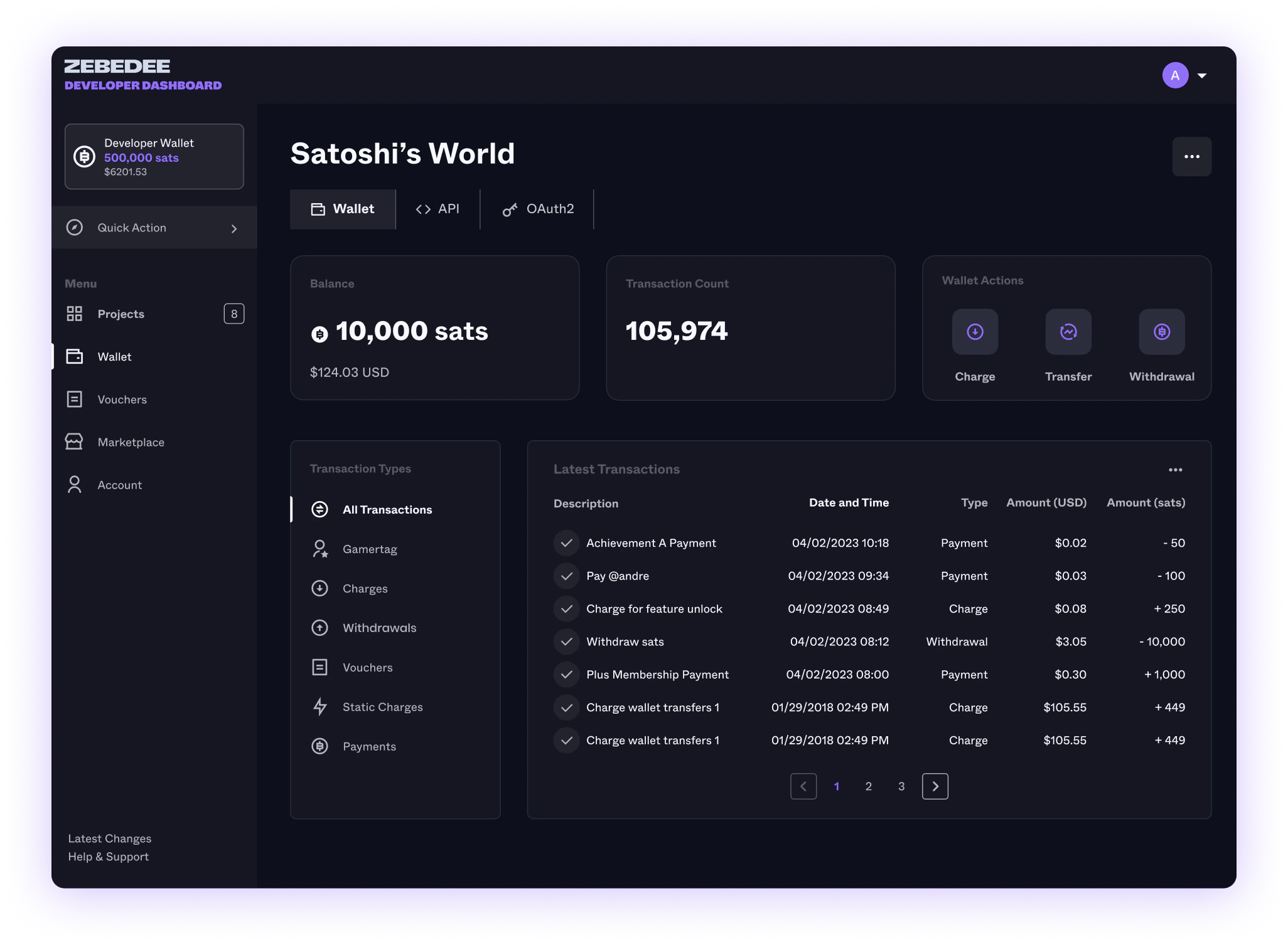 ZBD Developer Dashboard