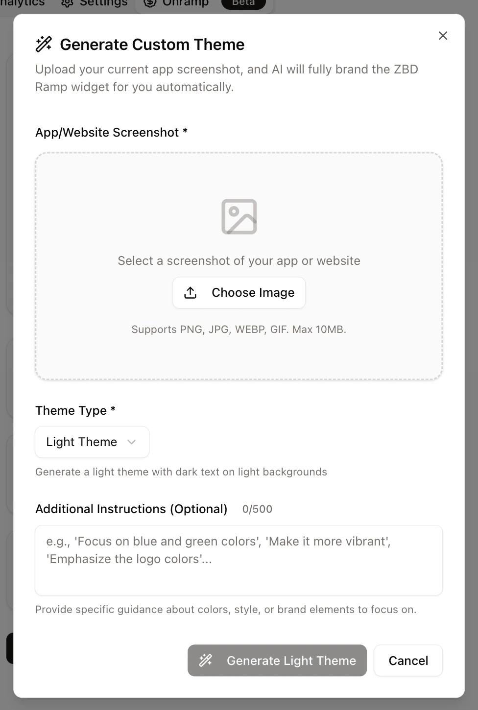 ZBD Ramp AI Theme Generator