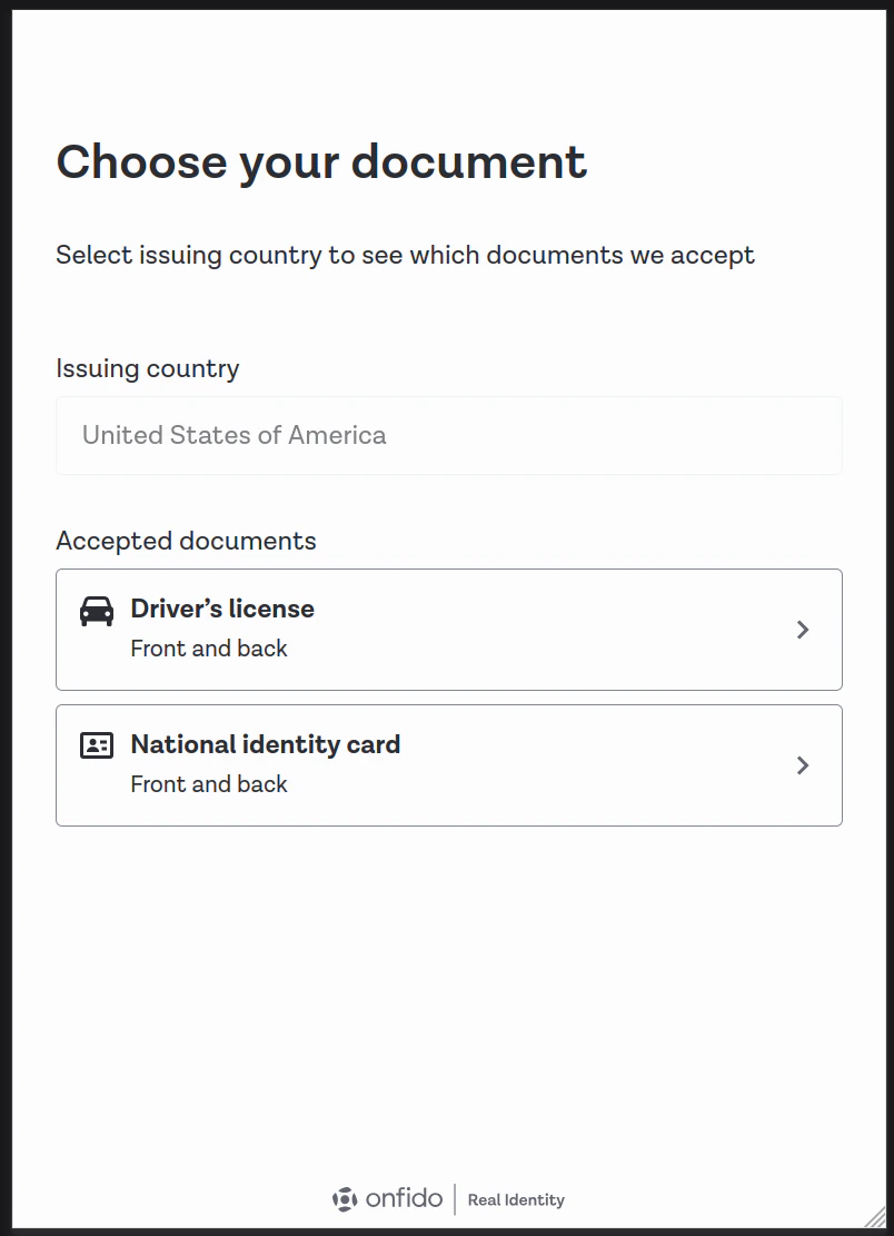 Document Type Selection