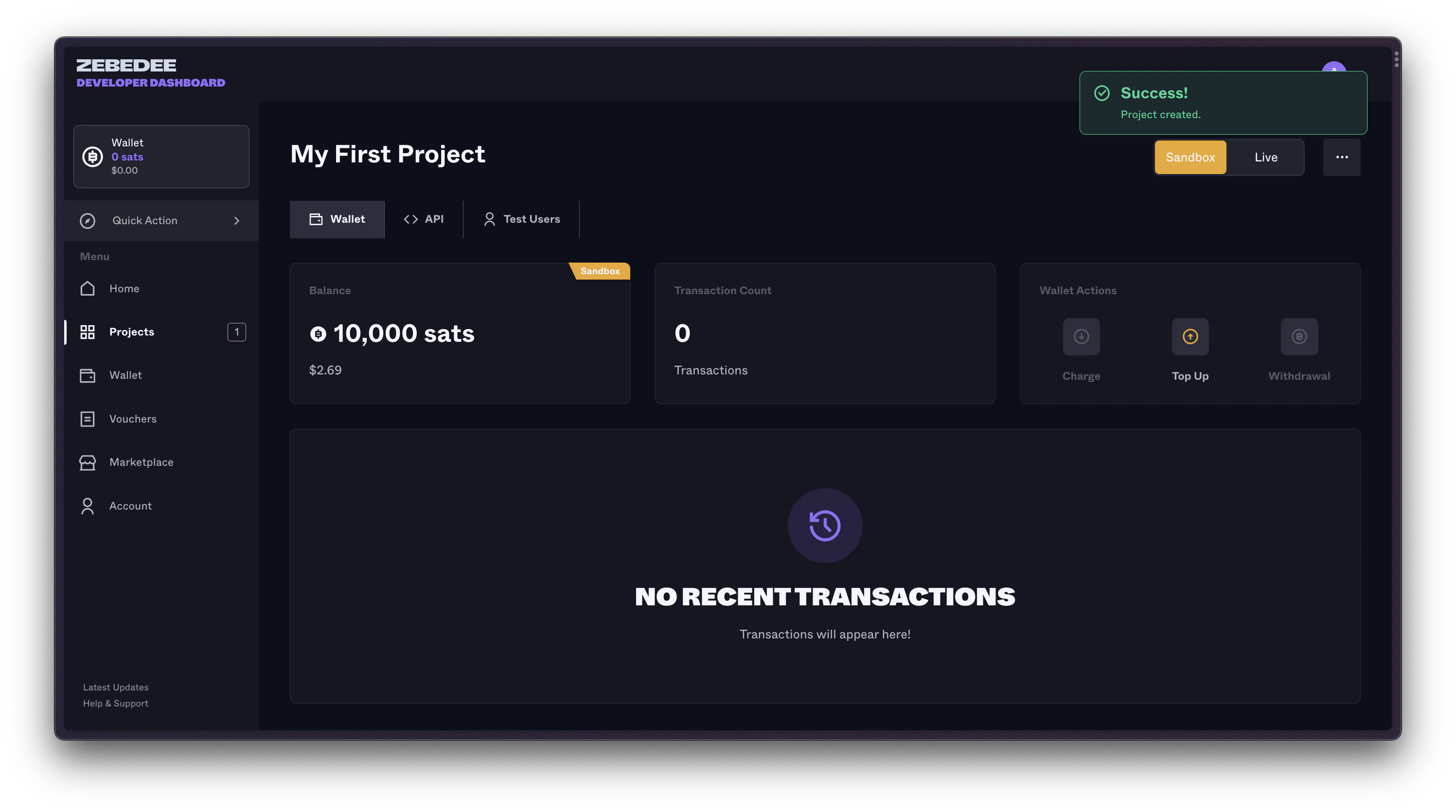 Sandbox Project Created