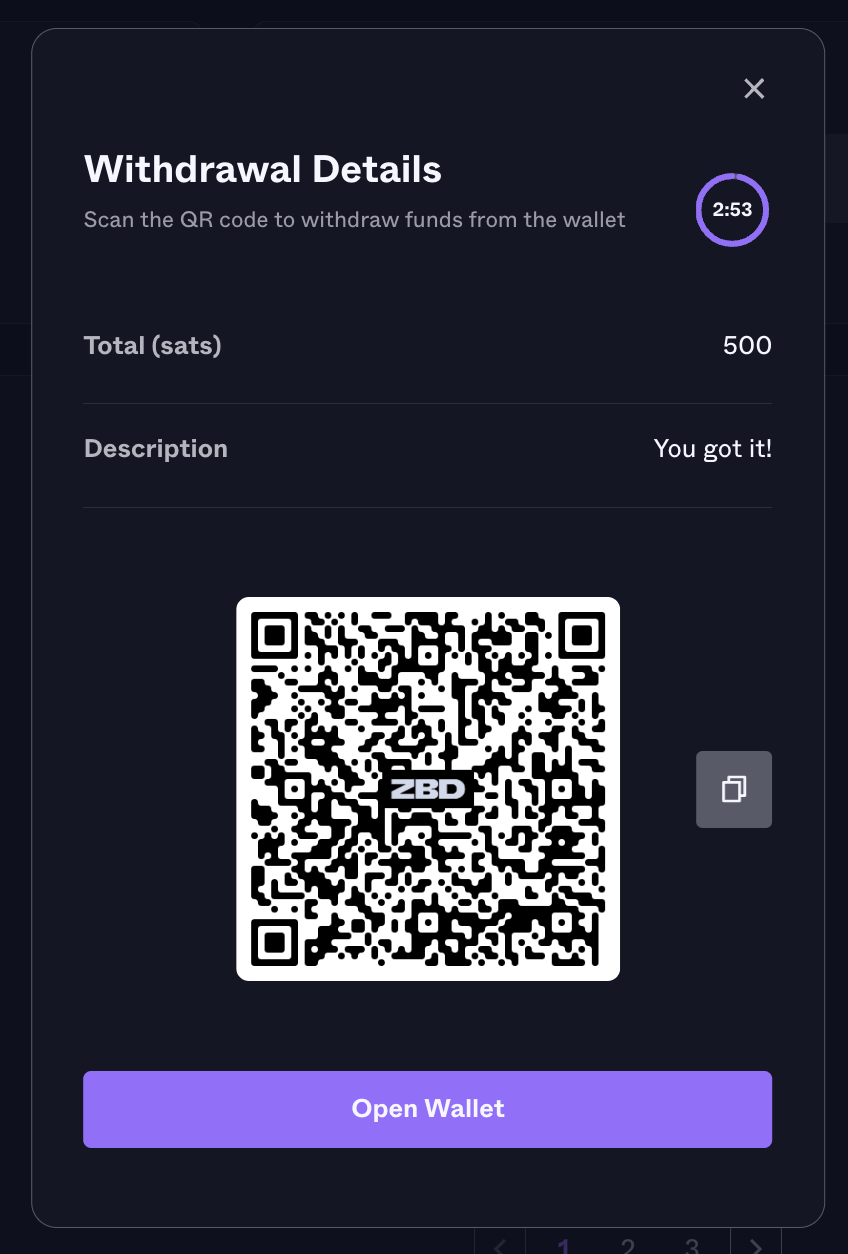 Using Withdrawal QR Codes - ZBD Documentation