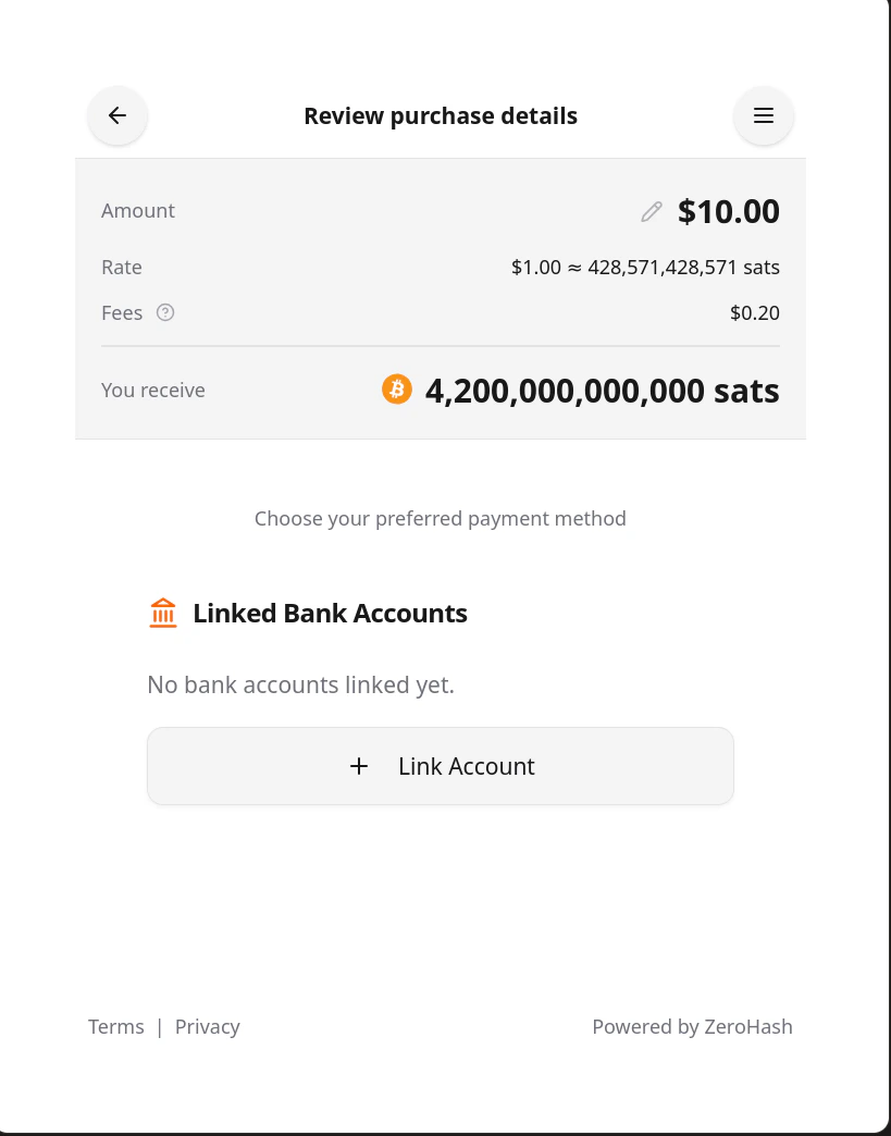 Payment Method - No Bank Linked
