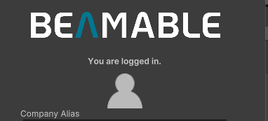 Logged in message