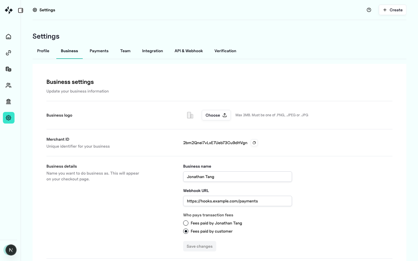ZBX business settings
