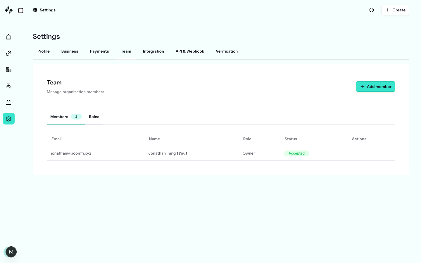 ZBX team settings