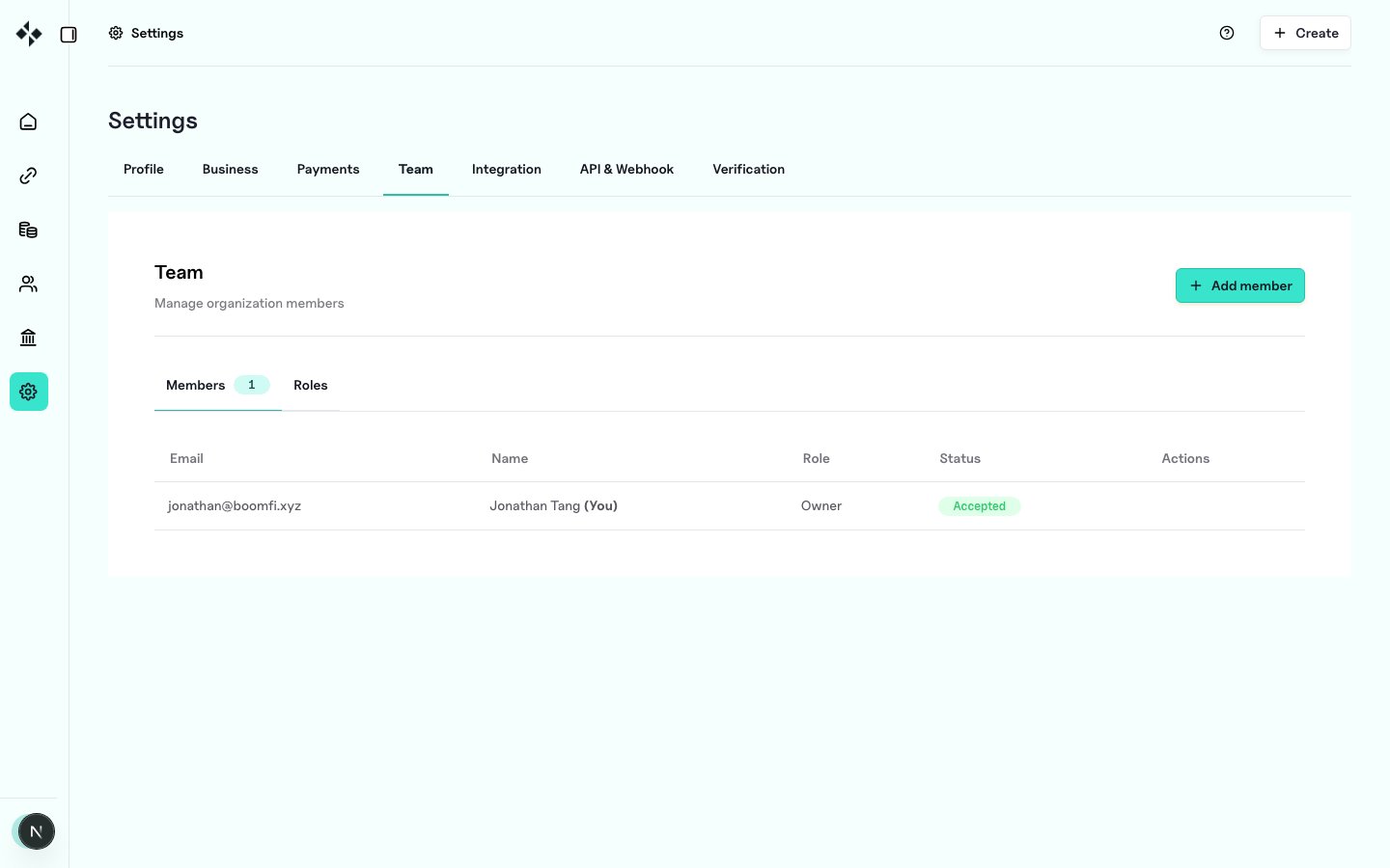 ZBX team settings