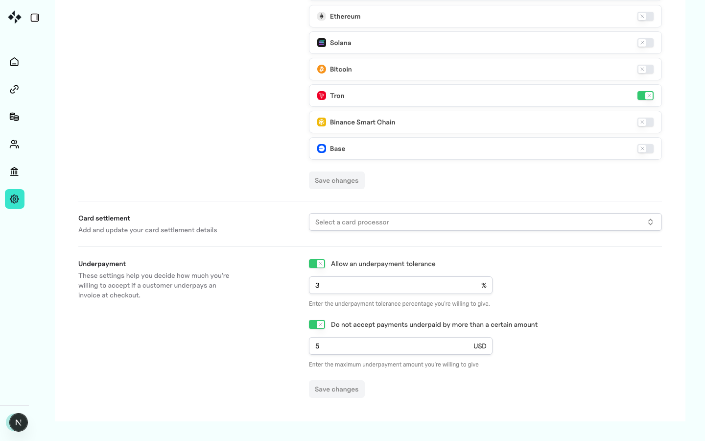 ZBX underpayment settings