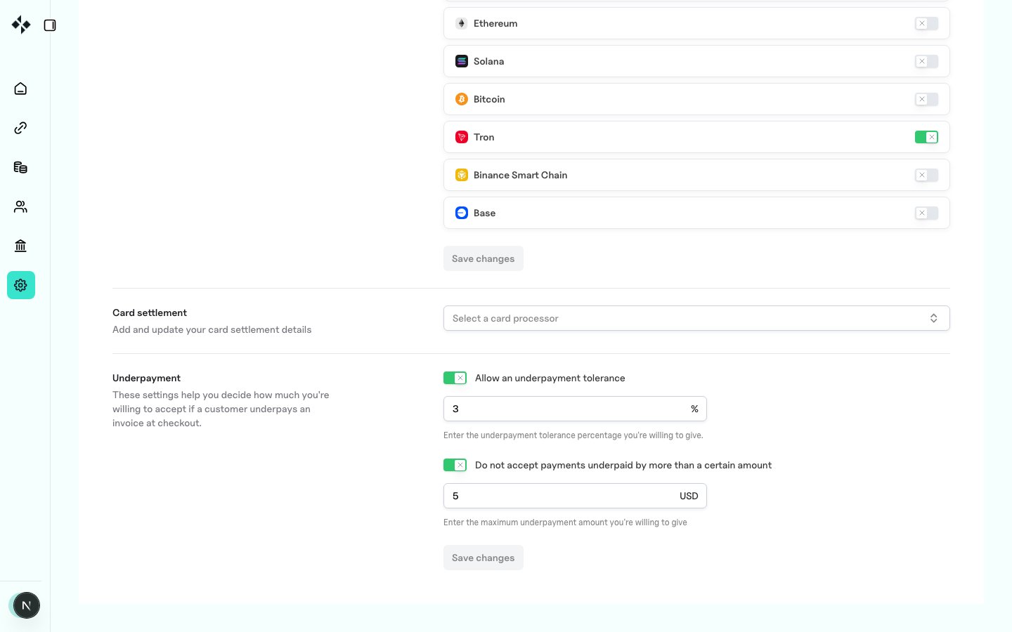 ZBX underpayment settings