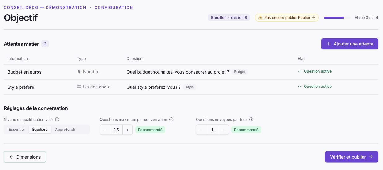 Configuration du domaine de conseil déco