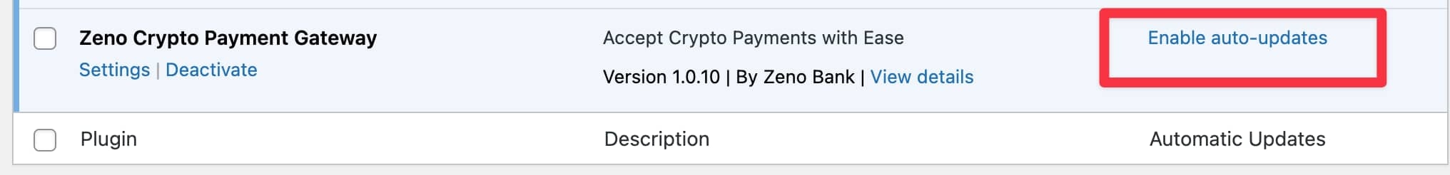 zeno bank wordpress plugin auto updates