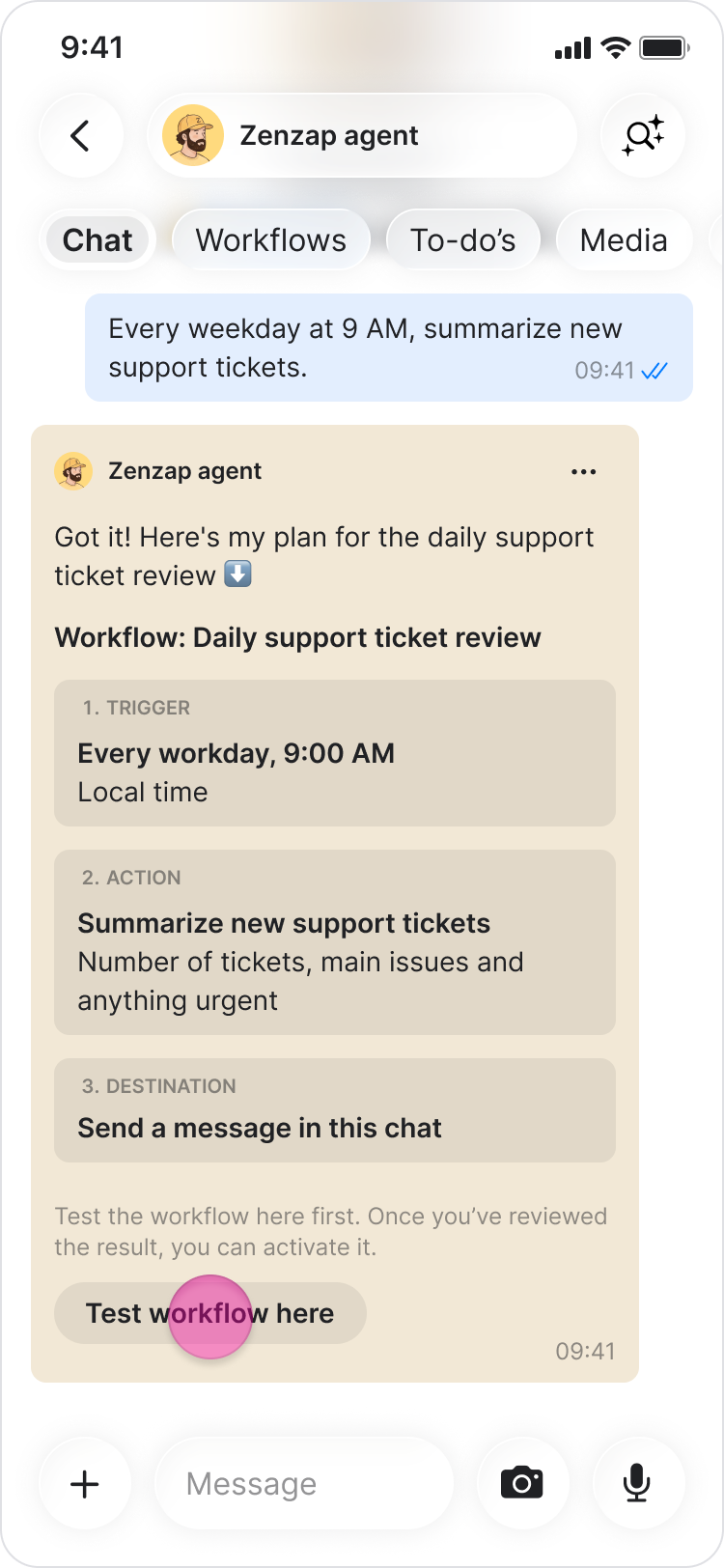 Set Up a Workflow screenshot 2