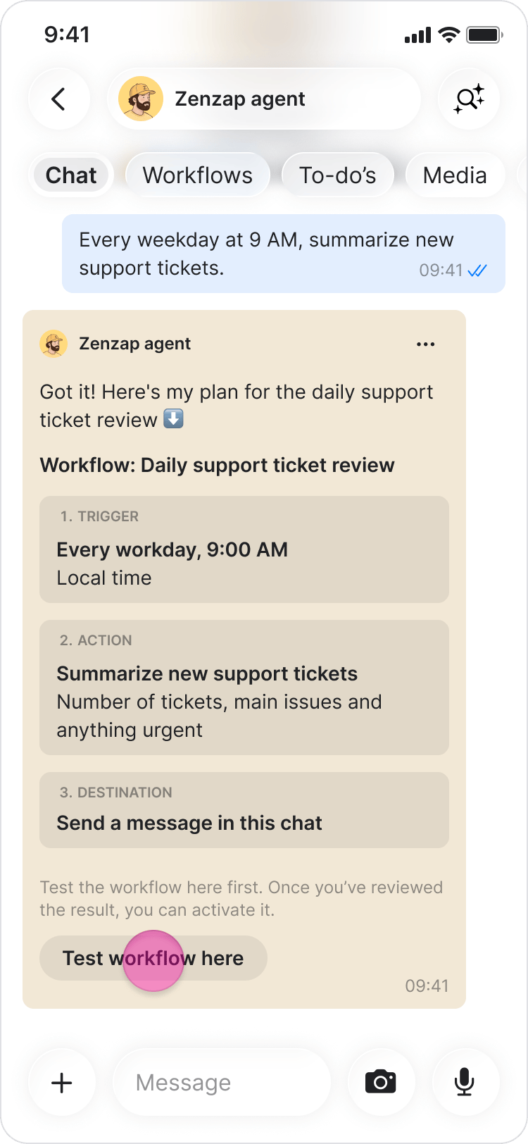 Set Up a Workflow screenshot 2