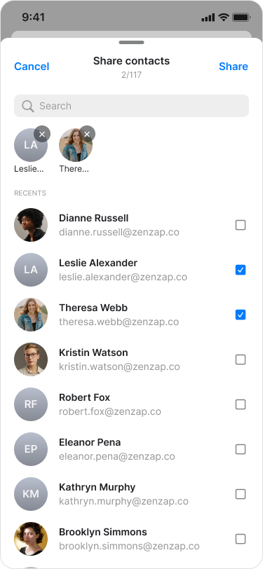 Share Contacts screenshot 3