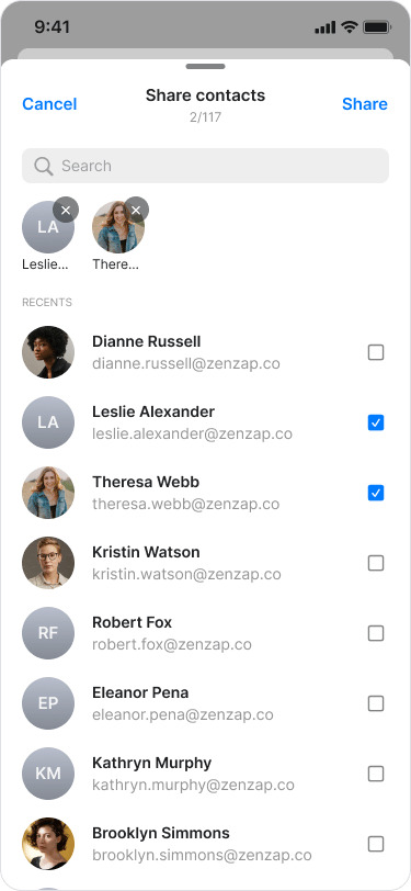 Share Contacts screenshot 3