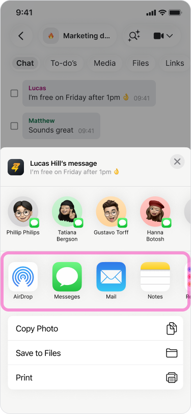 Share Messages to other Apps screenshot 3