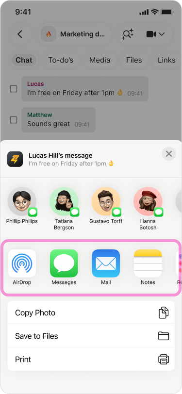 Share Messages to other Apps screenshot 3